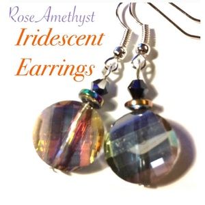 Iridescent Handmade Glass Earrings